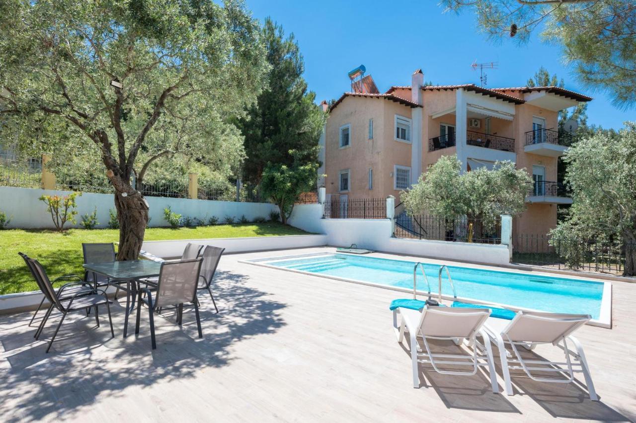 Louloudis Pool Villa Skala Rachoni  ภายนอก รูปภาพ