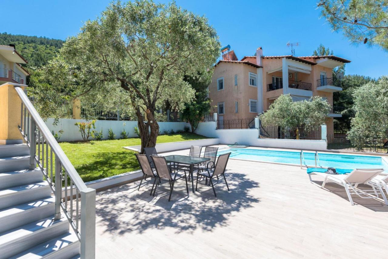 Louloudis Pool Villa Skala Rachoni  ภายนอก รูปภาพ