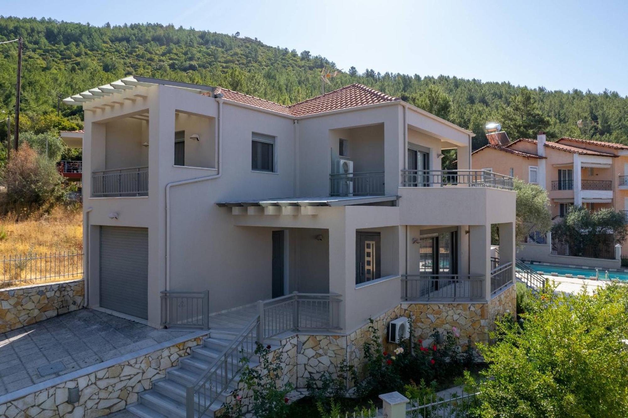 Louloudis Pool Villa Skala Rachoni  ภายนอก รูปภาพ